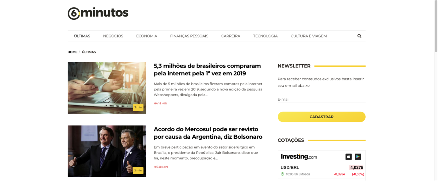 C6 Bank lança “6 minutos” plataforma de jornalismo  econômico