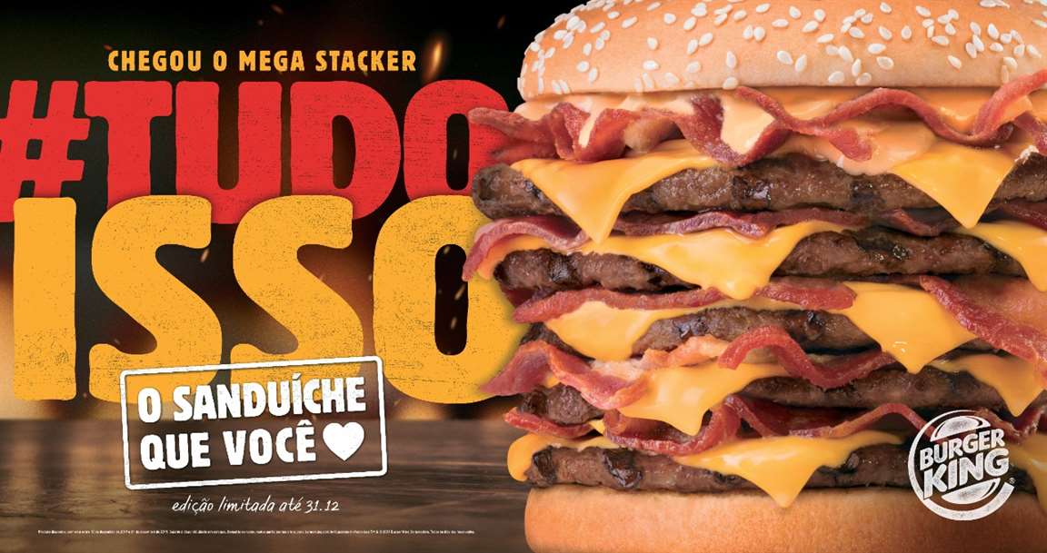 Burger King lança o maior Mega Stacker da história da rede