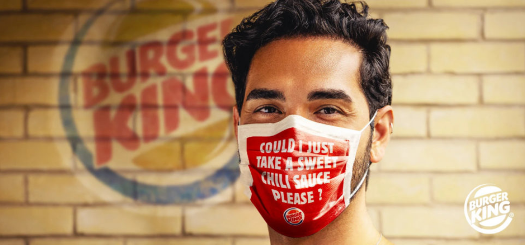 Combo de proteção: Burger King imprime os pedidos em máscaras