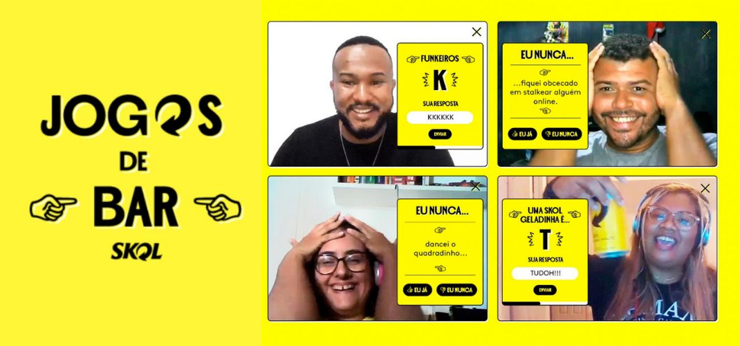 Skol lança jogos de bar online para animar a conversa entre amigos