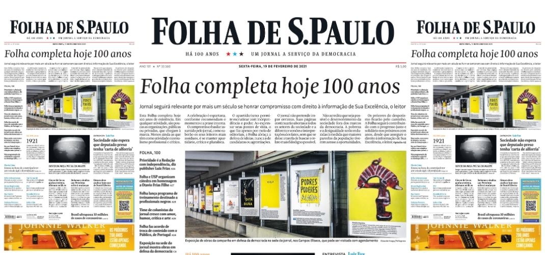 Folha de S.Paulo completou 100 anos