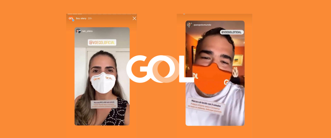 GOL lança ação especial sobre uso de máscaras no Instagram