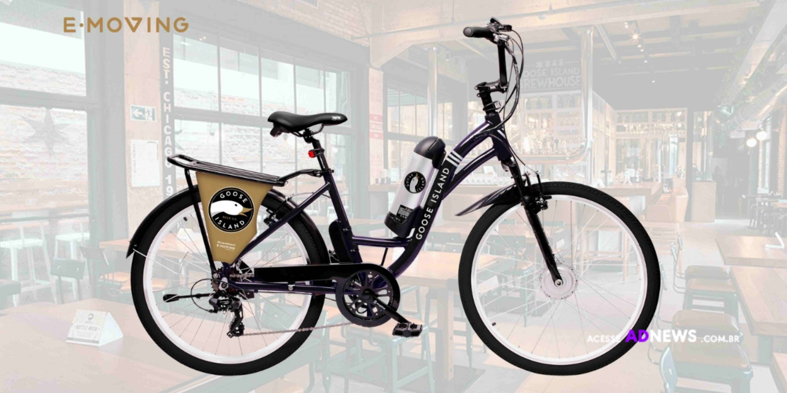 Goose Island fecha parceria com a E-Moving para assinatura de bicicletas elétricas personalizadas pela marca