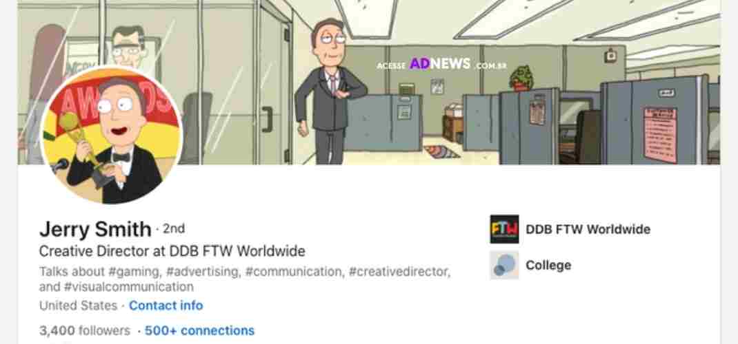Jerry Smith, personagem de Rick And Morty, é ‘contratado’ em uma agência de anúncios