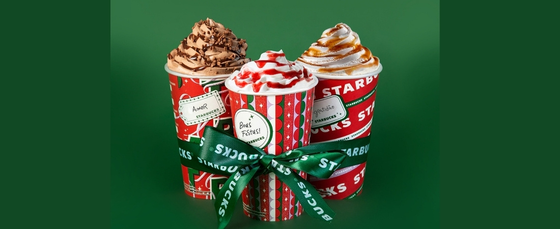 Starbucks lança novos copos e bebidas temáticas de natal