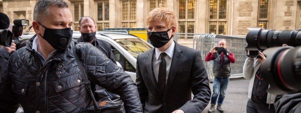 Ed Sheeran coloca cara a tapa no tribunal para defender Shape of You