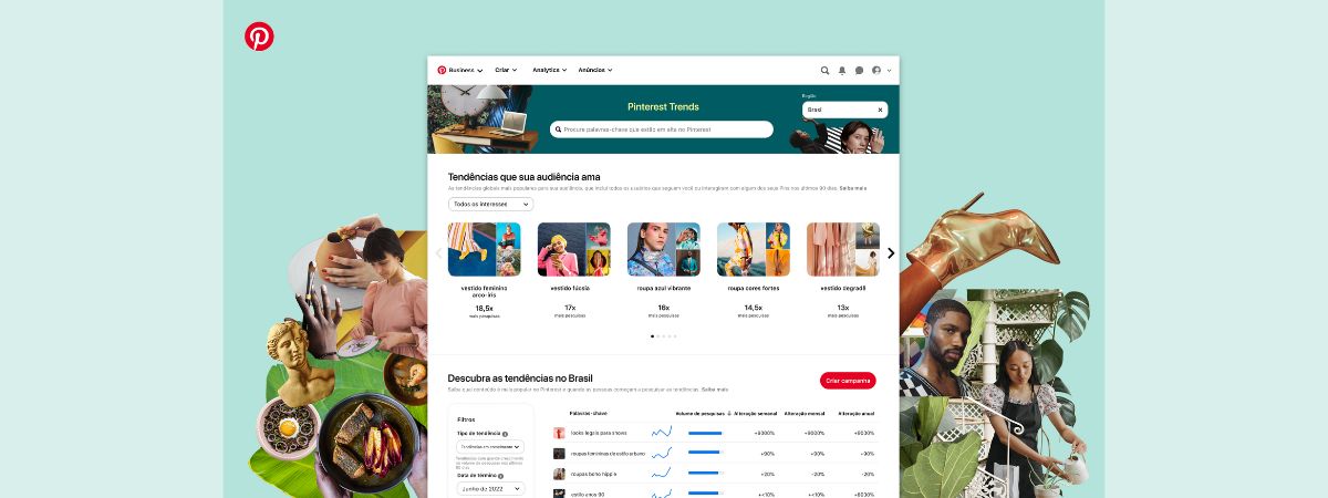 Pinterest implementa novas ferramentas para ajudar os anunciantes a descobrirem tendências em alta e avaliar o sucesso
