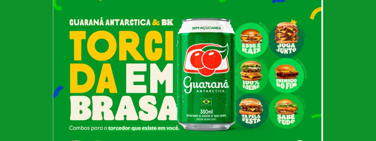 Guaraná Antarctica e Burger King se unem com um menu completo para a torcida