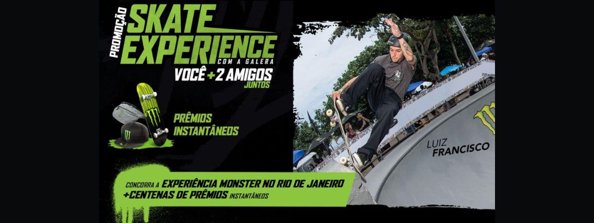 Monster lança promoção Skate Experience com a Galera