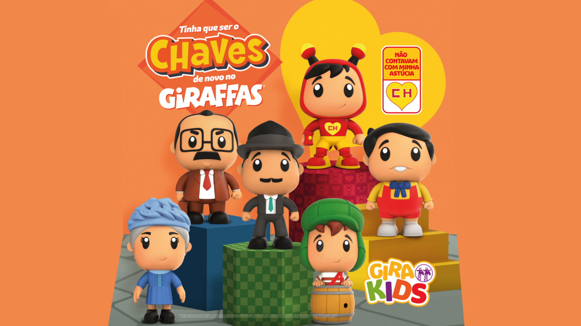 Após sucesso, Giraffas lança novos bonecos da coleção de Chaves e sua turma