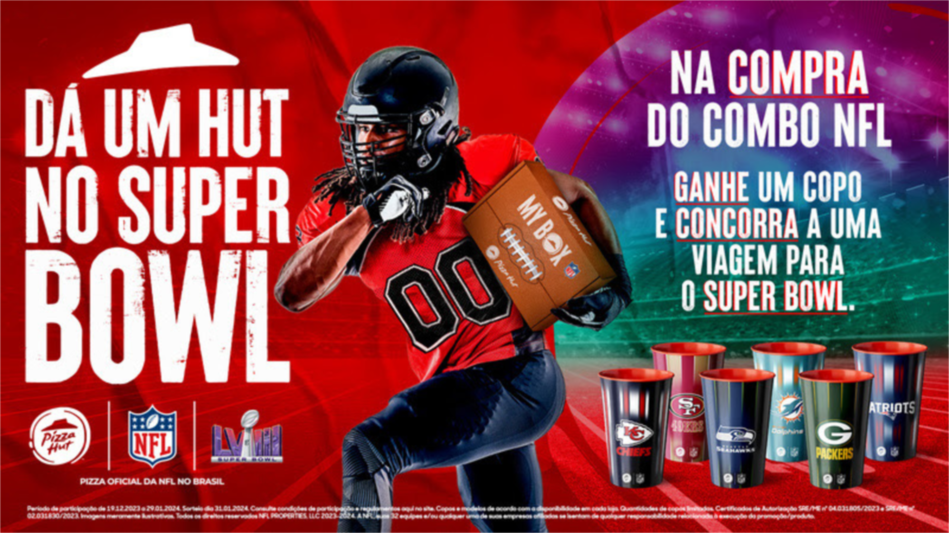 Pizza Hut lança campanha para levar fãs da NFL ao Super Bowl LVIII