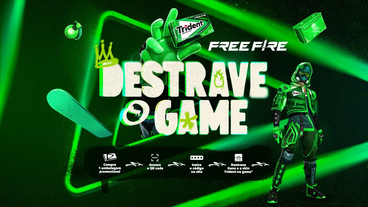 Trident e Free Fire lançam campanha 'Destrave o Game'