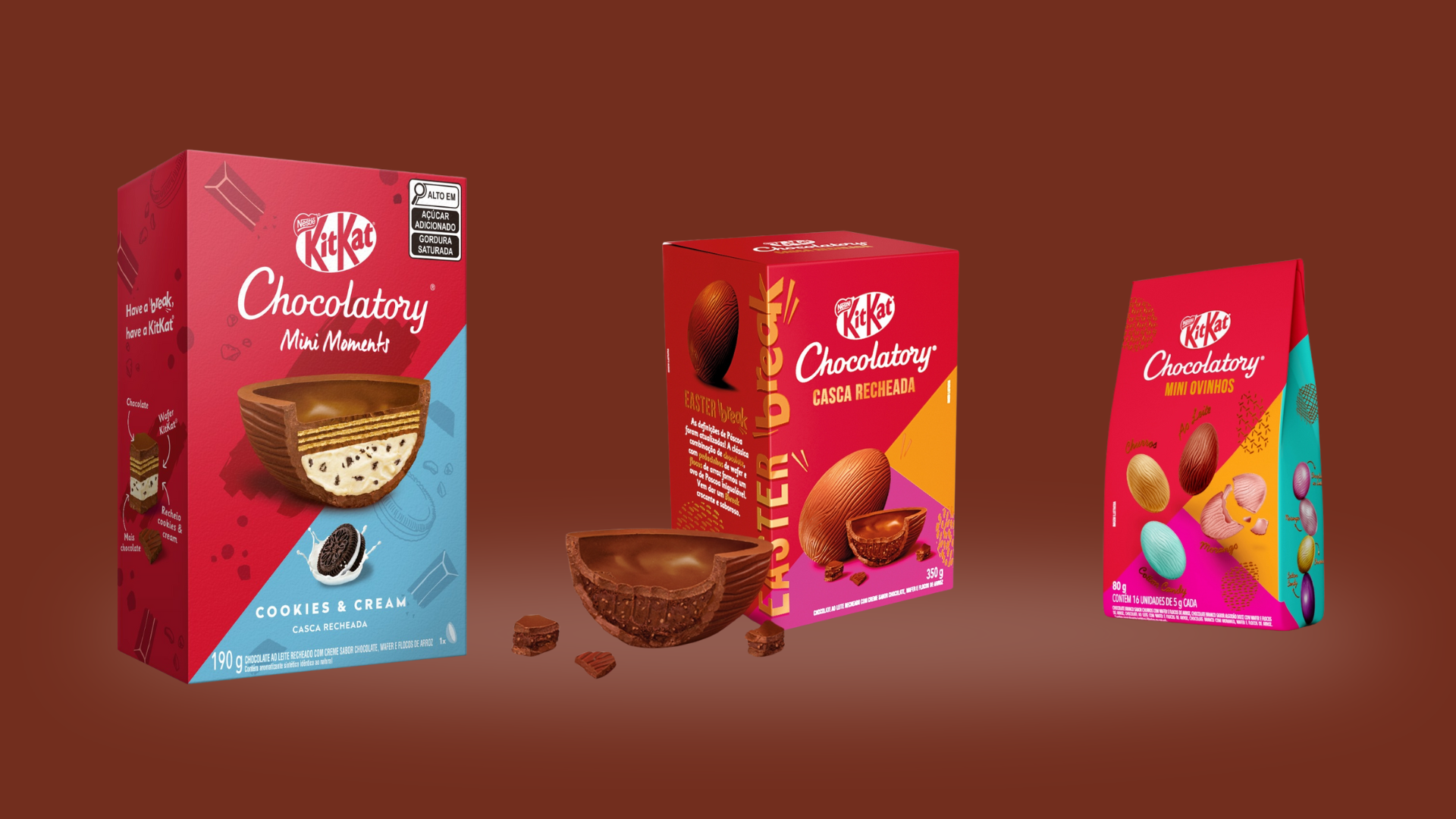 KITKAT Chocolatory lança ovo de Páscoa da linha Mini Moments Cookies & Cream