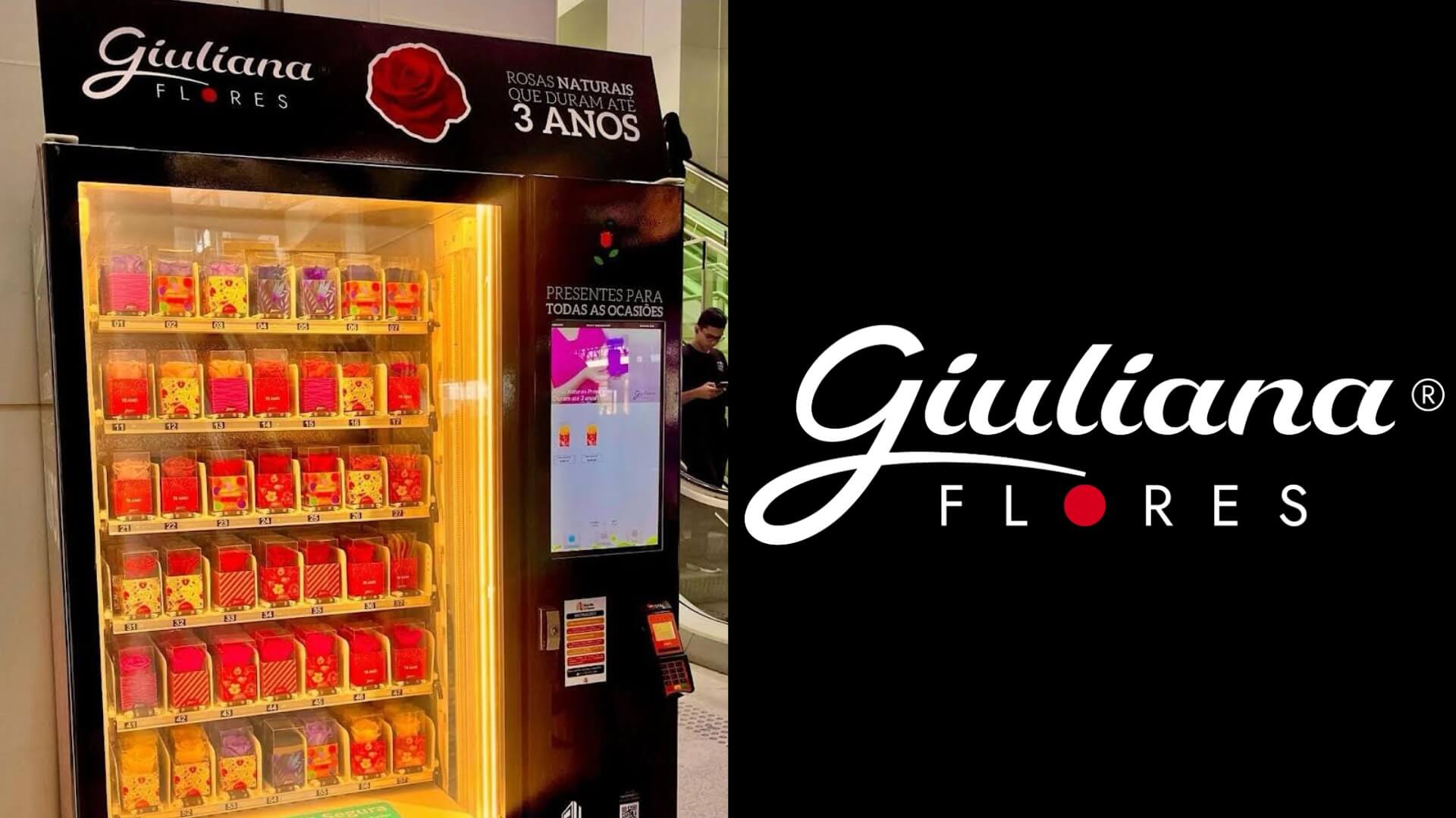 Giuliana Flores encanta São Paulo com máquinas de venda de Rosas Encantadas