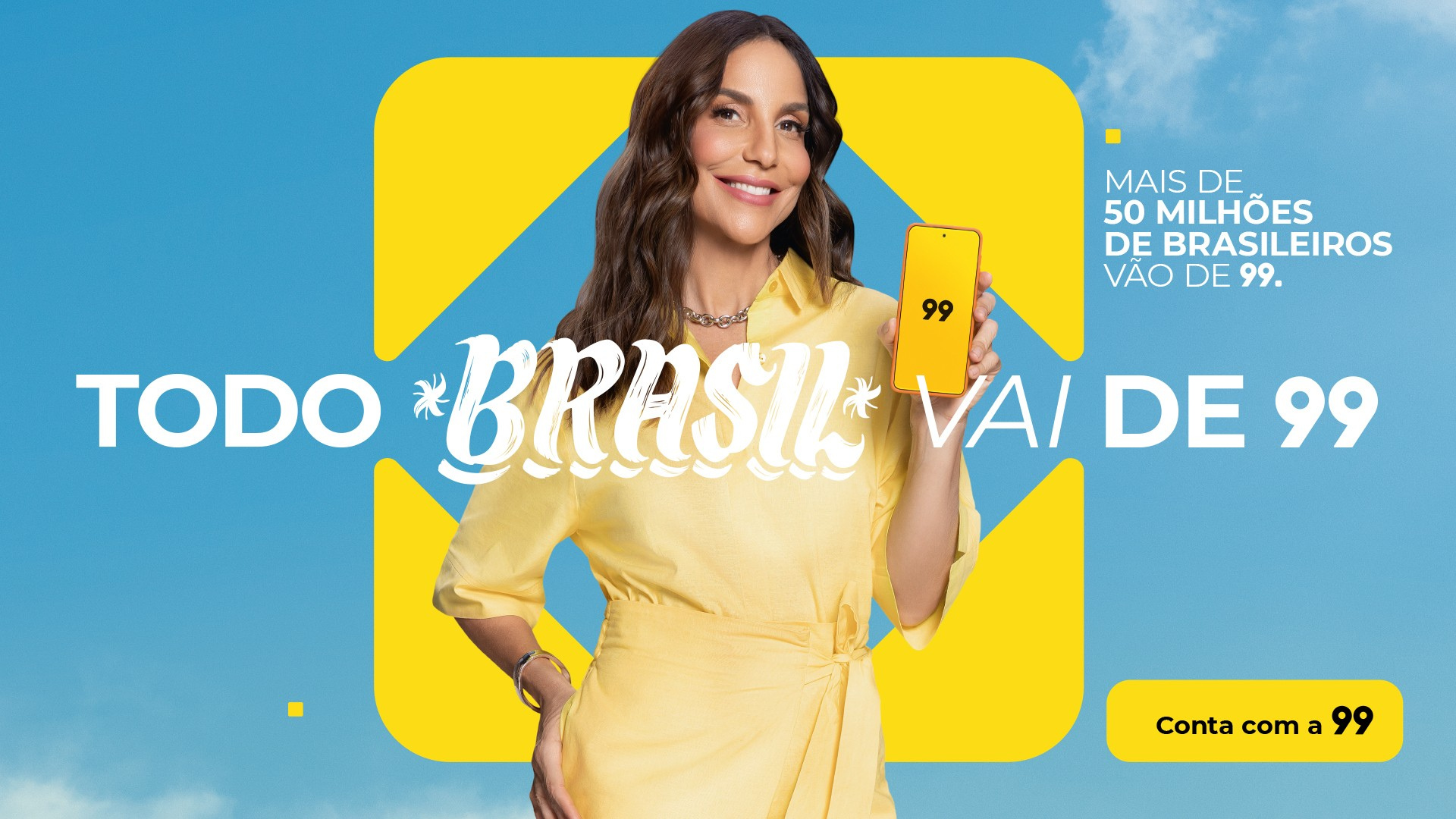 99 anuncia Ivete Sangalo como embaixadora e estreia parceria com nova campanha 