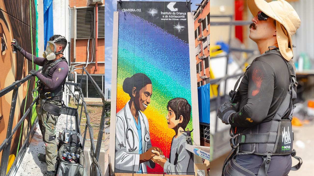 Instituto da Criança do HC recebe mural do artista Mena